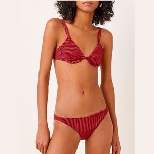 NWT Onia Red Striped Anna & Ashley Bikini Set
